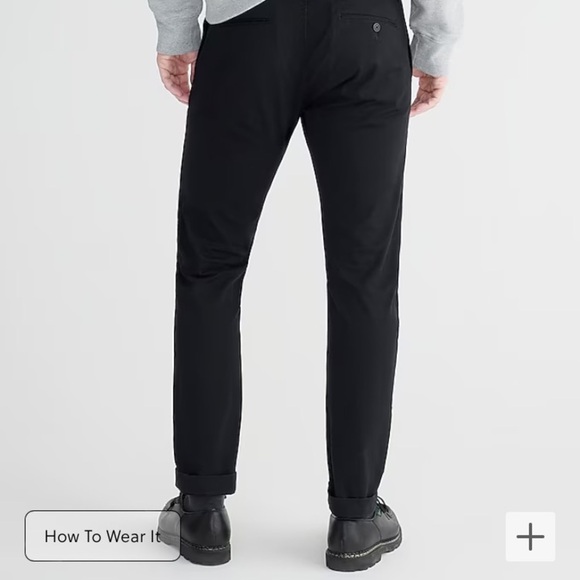 NWT J Crew Men’s Size 44 x 34 484 Slim-fit stretch chino pant Black - Picture 6 of 7